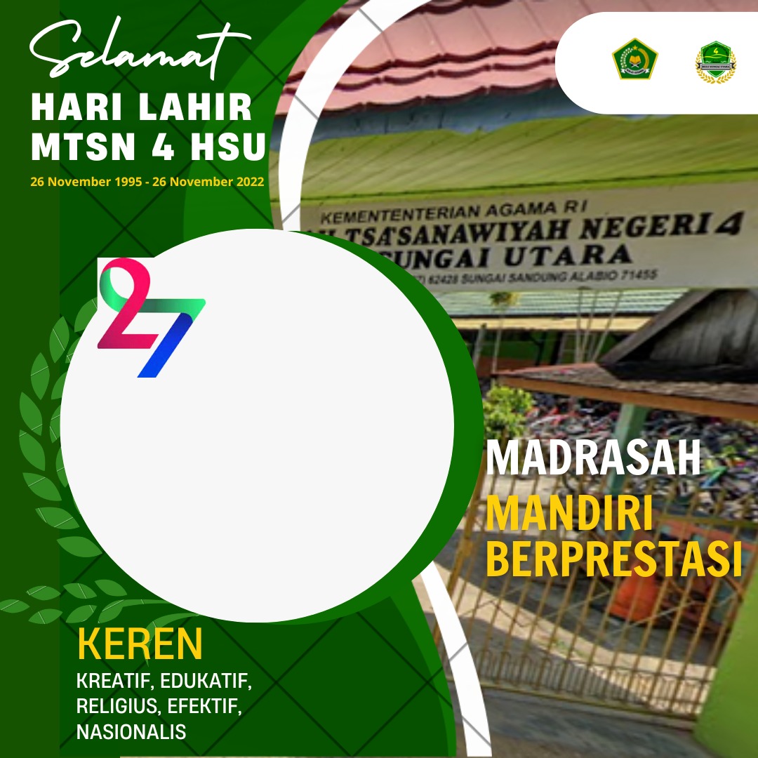 Twibbon Harlah MTsN 4 HSU